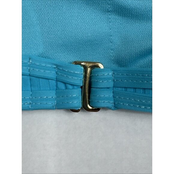 California Waves Juniors XS Bralette Ribbed Knit Swim Top Turquoise NWT - Picture 7 of 15